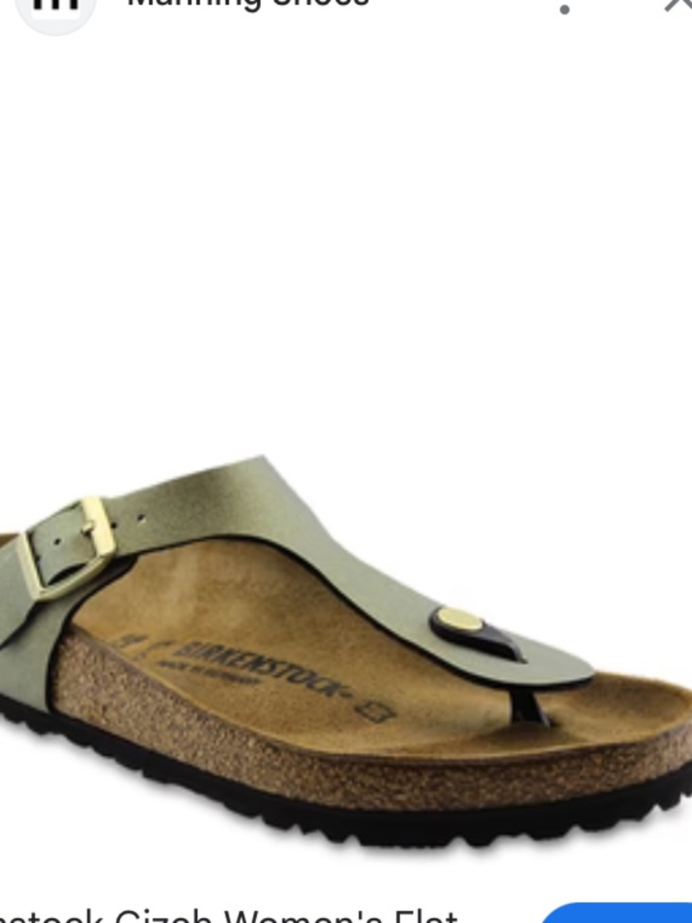 Birkenstock Gizeh Thong Sandal in Olive with Gold Accent size 7